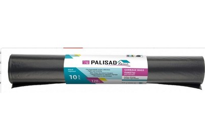 PALISAD Пакеты для мусора 120 л X 10 шт. пвд прочные черные, длинный ролик, HOME 927265