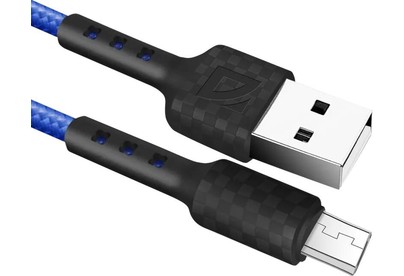 DEFENDER (87115BLU) USB кабель F181 Micro 1м, 2.4А, нейлон