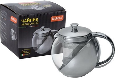 MALLONY Чайник заварочный MENTA500, объем: 500 мл, корпус/фильтр из нерж стали (910109)