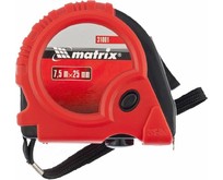 MATRIX Рулетка Rubber, 7,5 м х 25 мм, обрезиненный корпус 31001