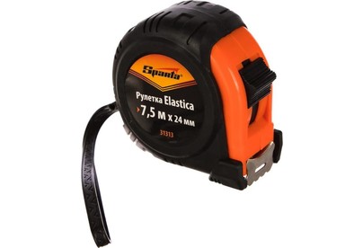 SPARTA Рулетка Elastica, 7.5 м х 24 мм, обрезиненный корпус 31313
