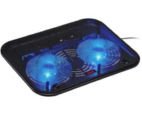 BURO Подставка для ноутбука BULCP140B214H 14 338x255x22мм 1xUSB 2x 140ммFAN 480г металлическая сетка/пластик черный