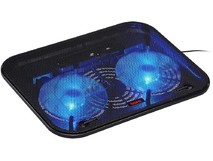 BURO Подставка для ноутбука BULCP140B214H 14 338x255x22мм 1xUSB 2x 140ммFAN 480г металлическая сетка/пластик черный