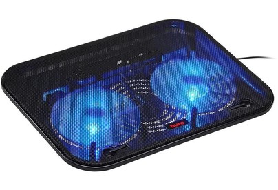 BURO Подставка для ноутбука BULCP140B214H 14 338x255x22мм 1xUSB 2x 140ммFAN 480г металлическая сетка/пластик черный