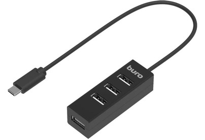 BURO Разветвитель USBC BPHC1906 4порт. черный (BUUSBCHUB4U20)