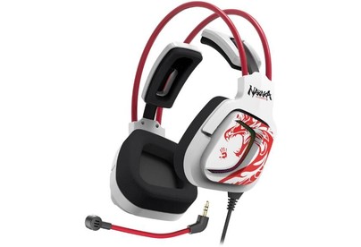 A4TECH Наушники с микрофоном Bloody G575 Naraka белый/красный 2м мониторные USB оголовье (G575 NARAKA)