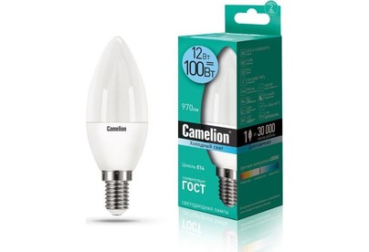 CAMELION (13689) LED12C35/845/E14/12Вт/4500К
