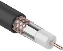 REXANT (012222) RG6U+CU, 75 ом, бухта 100 м, черный