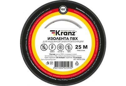 KRANZ (KR092206) 0.13Х19 ММ, 25 М, ЧЕРНАЯ