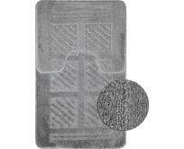 САНАКС 00284 CLASSIC UNI КВАДРАТЫ Коврик в ванную двойной СЕРЫЙ 55х90+45х55 см 100% полиэстер