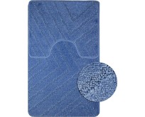 САНАКС 00289 CLASSIC UNI ПОЛОСКИ Коврик в ванную двойной СИНИЙ 55х90+45х55 см 100% полиэстер