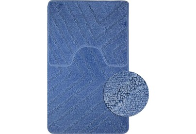 САНАКС 00289 CLASSIC UNI ПОЛОСКИ Коврик в ванную двойной СИНИЙ 55х90+45х55 см 100% полиэстер