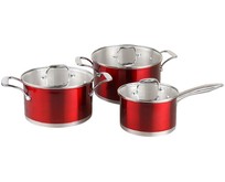 POMIDORO POMI D'ORO PSS640027 Prezioso Набор кастрюль 20см, 24см и соусник 16см с крышками