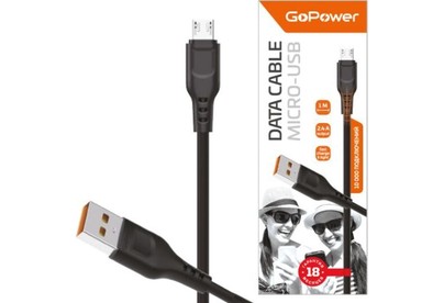 GOPOWER (0000018564) GP01M USB (m)microUSB (m) 1.0м 2.4A черный