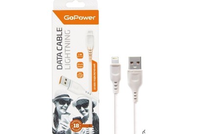 GOPOWER (0000018567) GP01L USB (m)Lightning (m) 1.0м 2.4A белый