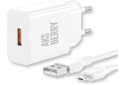 AKSBERRY (6972969383071) T42 QC3.0 + кабель MicroUSB, белый