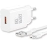 AKSBERRY (6972969383071) T42 QC3.0 + кабель MicroUSB, белый