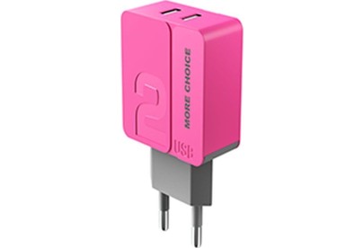 MORE CHOICE (4627151191898) NC46i СЗУ 2USB 2.4A для 8pin  1м Pink