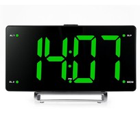 HYUNDAI HRCL246 черный LCD подсв: зеленые часы:цифровые FM