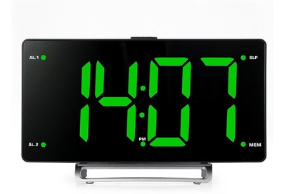 HYUNDAI HRCL246 черный LCD подсв: зеленые часы:цифровые FM