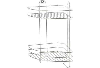 РЫЖИЙ КОТ Полка угловая двухъярусная Vento Plus 23*23*41,5 см хром (310848)