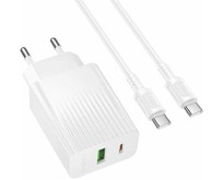 BOROFONE (6941991122903) BAS76Aia 1USB+1TypeC 3.0A PD30W+QC3.0 White