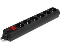 SVEN OPTIMA 1,8 м (6 розеток с защитными шторками, черный, цветная коробка)