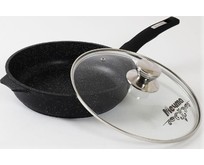 МЕЧТА С28802 Гранит black 28см несъемная ручка стеклянная крышка