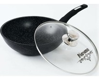 МЕЧТА С78802 Гранит black 28см несъемная ручка стеклянная крышка