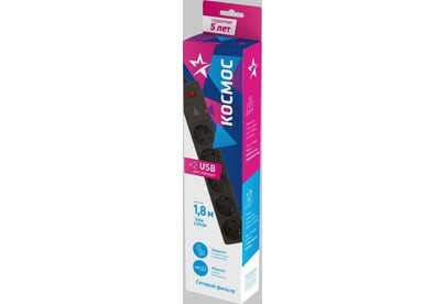 КОСМОС FKSM1.8M5G(B)USB  5 роз х 1,8 м, черный