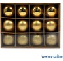 WINTER GLADE Набор ёлочных шаров пластик, 6 см, 12 шт, золотой микс, 6012G001