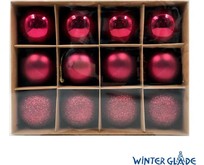 WINTER GLADE Набор ёлочных шаров пластик, 6 см, 12 шт, красный микс, 6012G003