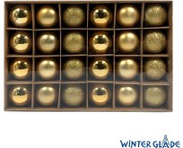 WINTER GLADE Набор ёлочных шаров пластик, 6 см, 24 шт, золотой микс, 6024G001
