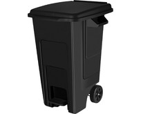SPIN&CLEAN SC700921028 Freestyle для мусора с крышкой, на колесах, с педалью, 130л (PP), черный