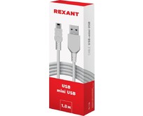 REXANT (181134) Кабель USBmini USB/PVC/white/1,8m/REXANT