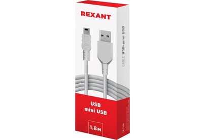 REXANT (181134) Кабель USBmini USB/PVC/white/1,8m/REXANT