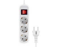 CADENA 3 гн MID 3м сз ПВС 3*0,75 6А белый с кнопкой
