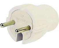 SMARTBUY (SBE10P04w) Вилка прямая без заземления белая 10А 250В