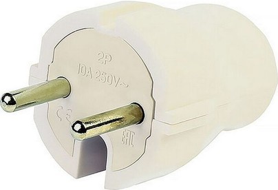 SMARTBUY (SBE10P04w) Вилка прямая без заземления белая 10А 250В