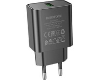 BOROFONE (6974443388541) BA72A Spring 1USB QC3.0 черный