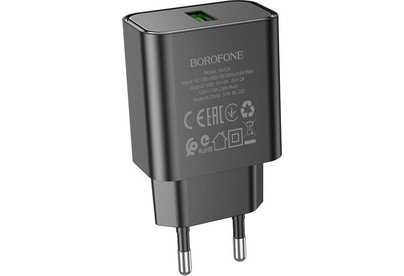 BOROFONE (6974443388541) BA72A Spring 1USB QC3.0 черный