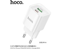 HOCO (6942007630276) C147A 1USB+1TypeC 3.0A PD 20W+QC3.0 , White