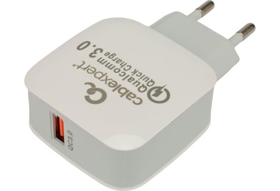 CABLEXPERT (21074) MP3APC40, QC3.0, 1 порт USB, белый, пакет